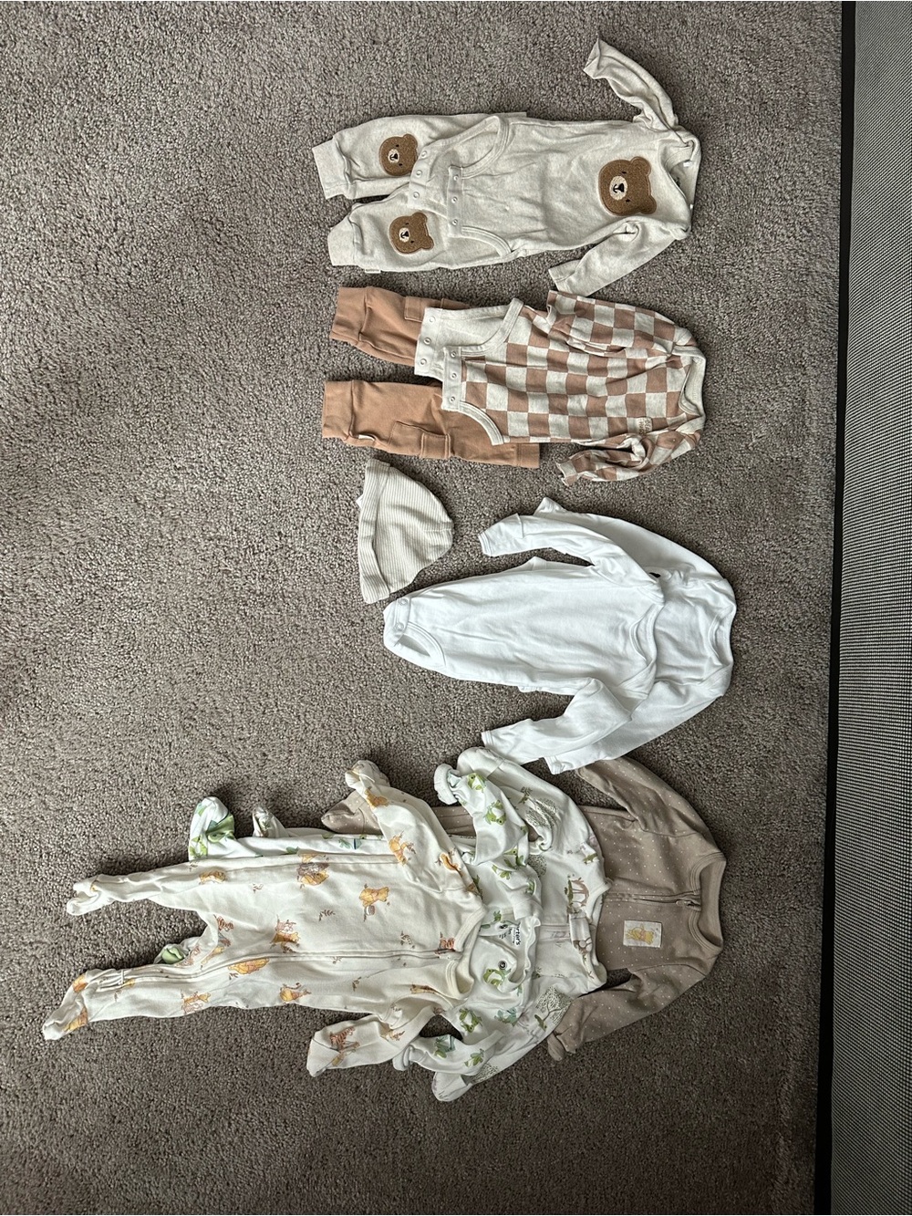 Neutral & Tan Baby Clothing Set - 6 Piece Kids Accessories Bundle